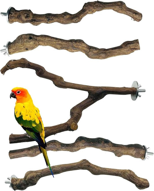 Allazone 5 PCS Natural Grape Stick Perch Swing Chewing Toys by Allazone