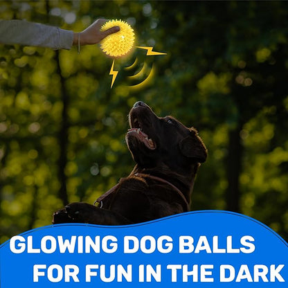 6 Pack 2.5" Light Up Squeaky Dog Balls, Spiky Dog Toy Balls - Image 6