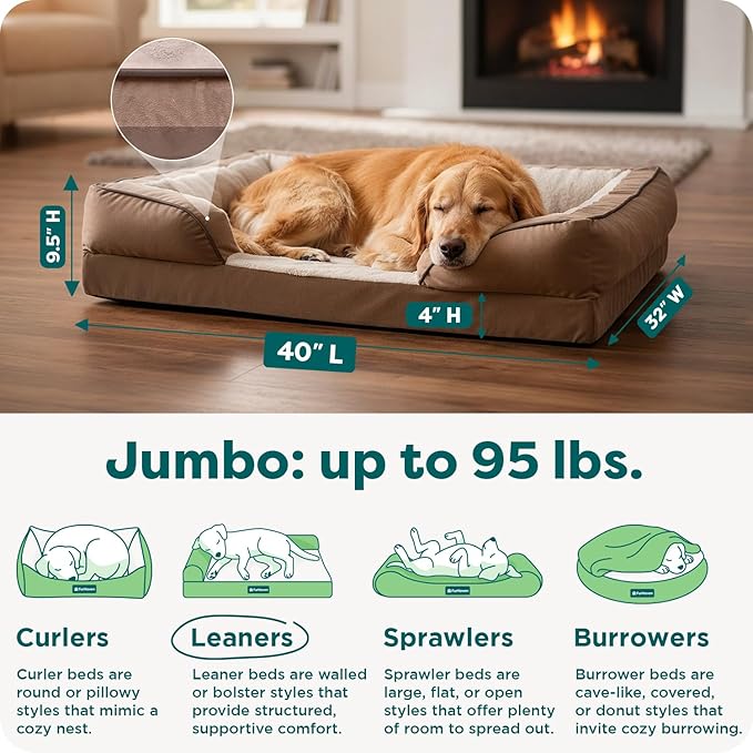 Furhaven Orthopedic Dog Bed for Large Dogs w/ Removable Bolsters & Washable - Image 3