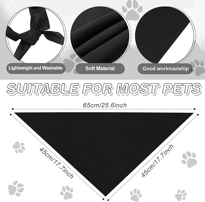 Abbylike 20 Pcs Sublimation Blank Dog Bandanas Plain Bandanas - Image 3