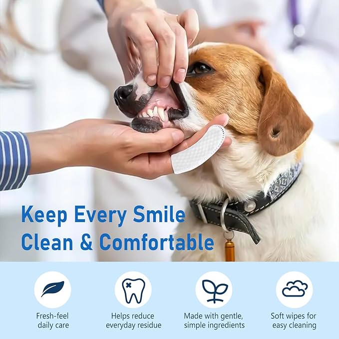 80 Counts Pet Dental Finger Wipes - Image 2