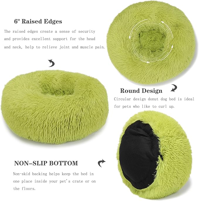 Calming Donut Dogs Beds for Small Dogs Washable, 19inch Fluffy Round Puppy Bed - Image 3