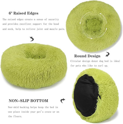 Calming Donut Dogs Beds for Small Dogs Washable, 19inch Fluffy Round Puppy Bed - Image 3