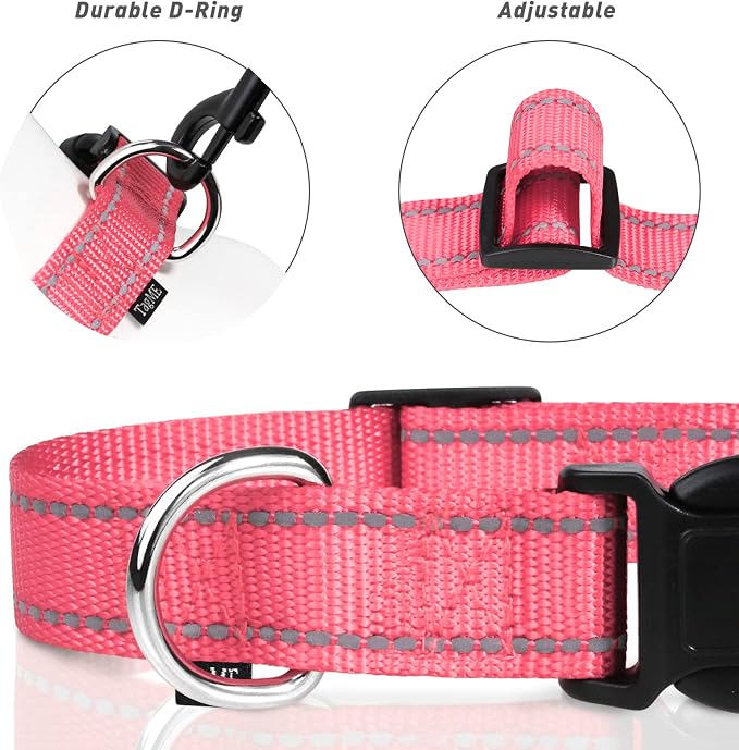 TagME Reflective Nylon Dog Collars, Adjustable Classic Pet Collar - Image 3