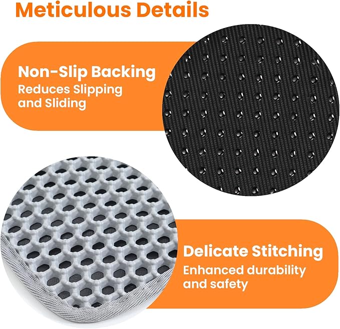 Jumbo Cat Litter Mat, 46x26 Inches Double Layer Honeycomb Litter Trapping Mat - Image 8