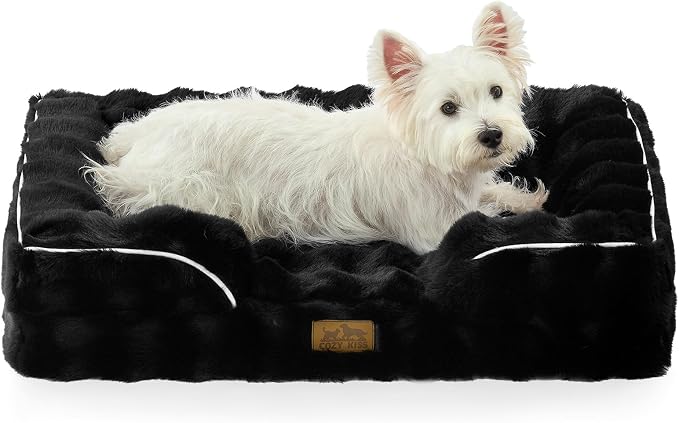 Orthopedic Dog Bed for Medium Small Size Dog, Soft and Warm Faux Fur Sofa for by COZYKISS
