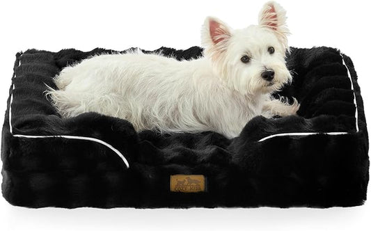 Orthopedic Dog Bed for Medium Small Size Dog, Soft and Warm Faux Fur Sofa for by COZYKISS