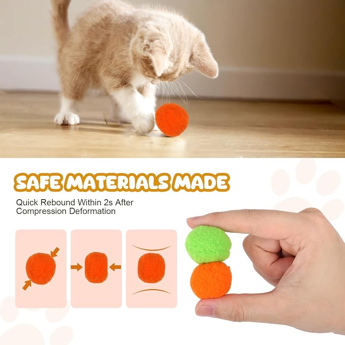 100PCS Cat Ball Toys with 2 Launchers Set, Funny Interactive Cat Toys - Image 3