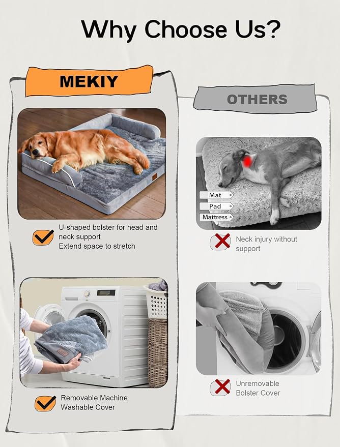 Extra Large Dog Bed Orthopedic Waterproof: Memory Foam Dog Bed - Image 4