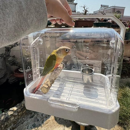 Bird Travel Cage, 10×6.7×8.3 Inches Waterproof & Sturdy Pet Carrier - Image 9