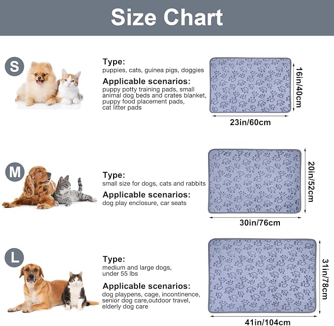 Dono 1 Pack 3 Dog Blankets, Soft Fluffy Fleece Pet Blanket Warm Sleep Mat Paw - Image 3