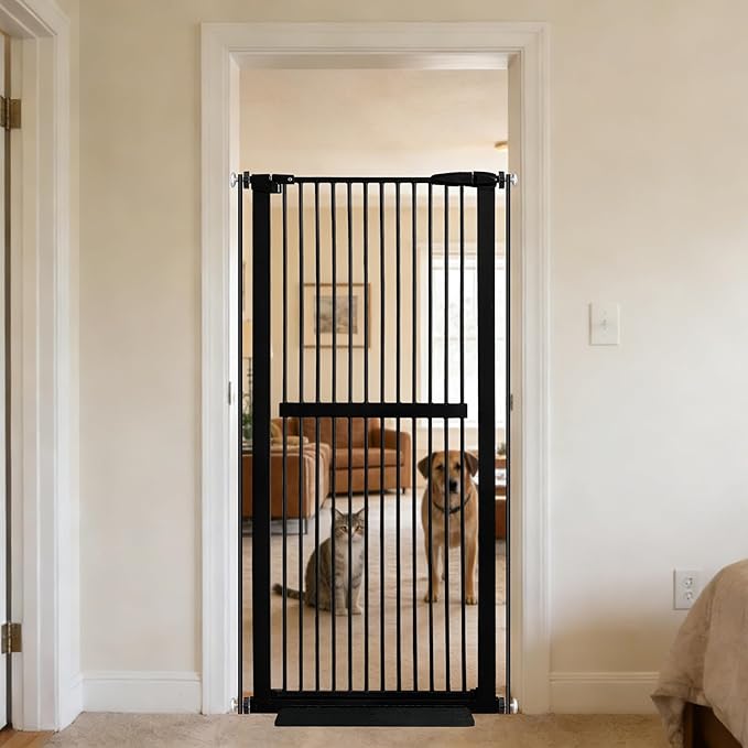 Lumizone Extra Tall Cat Gate 61.02" High Pressure Mounted Extra Wide by Lumizone
