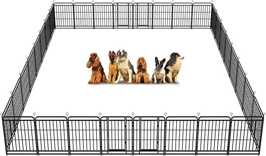 Heavy Duty Dog Playpen: 32 Steel Panels 40" Height, Square Steel Pipe by Committedtobetterpetlife