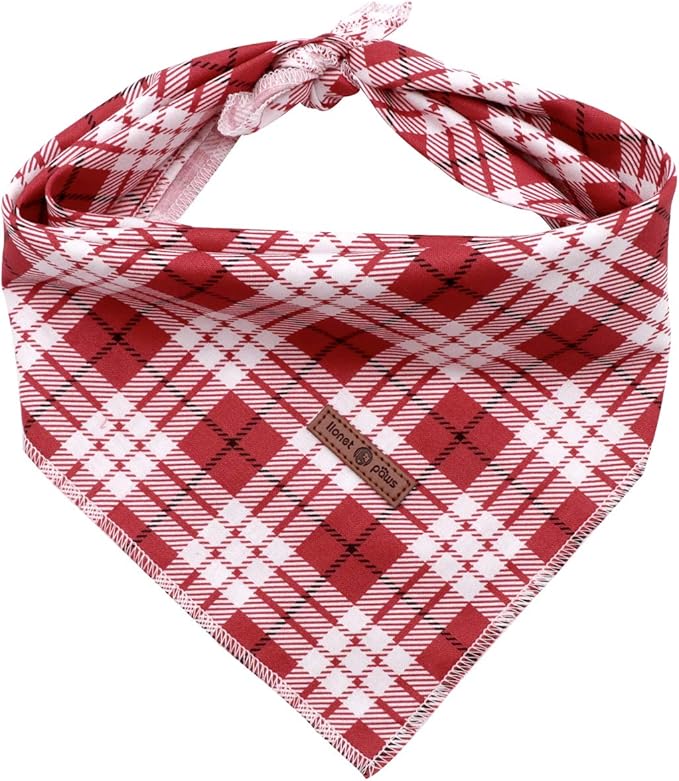 Lionet Paws Christmas Dog Bandana Washable Cotton Handkerchief Scarf Triangle by lionetpaws
