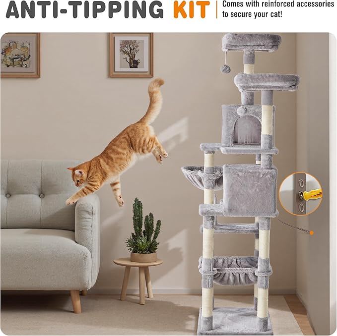 Sweetcrispy 71 inch Cat Tree Tower, Large Multi Level Cat Climbing Tower - Image 6