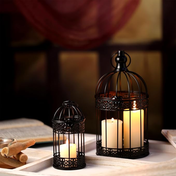 Sliner 4 Pcs Birdcage Candle Holder Valentine Decorative Bird Cages - Image 4