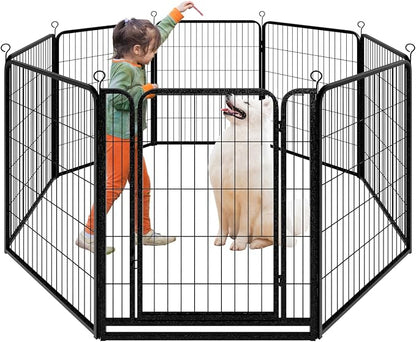 Dog Playpen Outdoor Extra Wide 8 Piece Panels Heavy Duty Dog Fence 40" Height by Committedtobetterpetlife