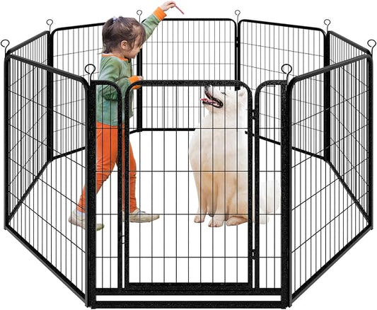 Dog Playpen Outdoor Extra Wide 8 Piece Panels Heavy Duty Dog Fence 40" Height by Committedtobetterpetlife