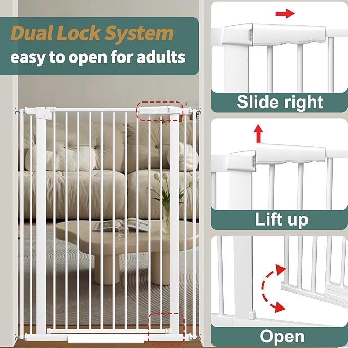 40.55" Tall, 34.05-45.86 Inch Wide, 1.37" Ultra Narrow Spacing Dog Pet Baby - Image 8