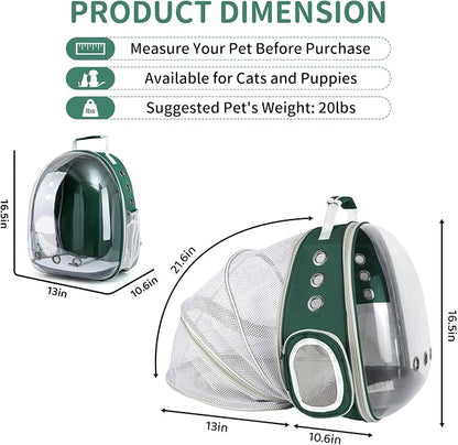 Cat Backpack Carrier, Back Expandable Pet Backpack - Image 2