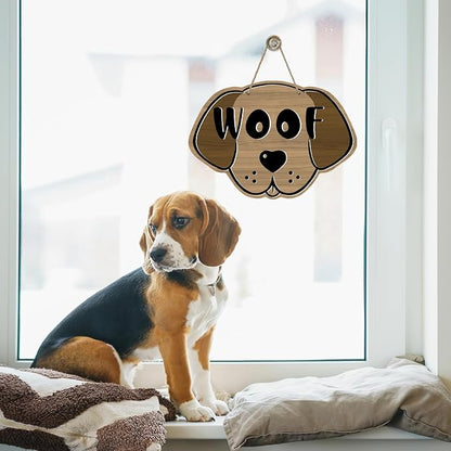 Cute Dog Front Door Sign, Farmhouse Wood Door Hanger Outdoor Outside Porch - Image 5