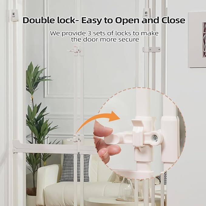 74.80-98.43'' Extra Tall Cat Gate, Adjustable 33.86 and 41.7" Wide, Transparent - Image 6