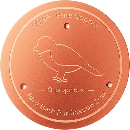 Bird Bath Copper Disk – 99.99% Pure Copper Water Cleaner, 1 mm Thick by Qi+propitious