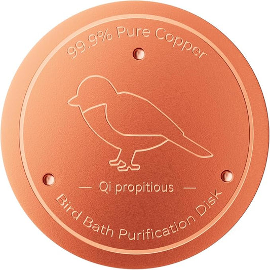 Bird Bath Copper Disk – 99.99% Pure Copper Water Cleaner, 1 mm Thick by Qi+propitious