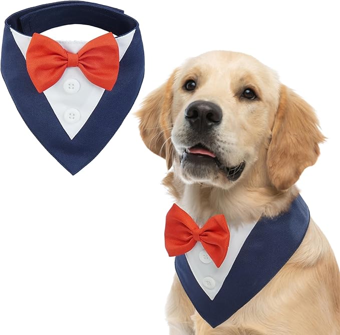 FUAMEY Dog Tuxedo for Large Dogs, Dog Formal Suit Dogs Attire Pet Bow Tie Puppy by FUAMEY
