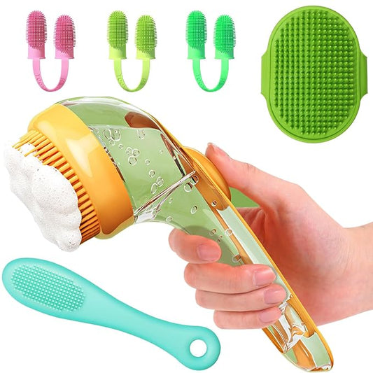 6pcs Dog Bath Brush & Finger Toothbrush Set by BHGOCA