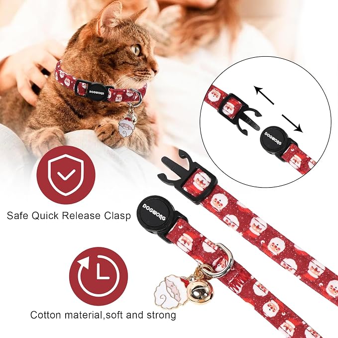 2 Pack Christmas Cat Collars Breakaway - Image 3