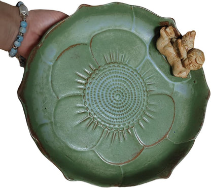 Ceramic Ground Bird Bath Bowl for Outside, BirdBath Bowl Only, Ground Bird - Image 6