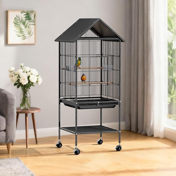 VINGLI Bird Cage with Rolling Stand - Image 9