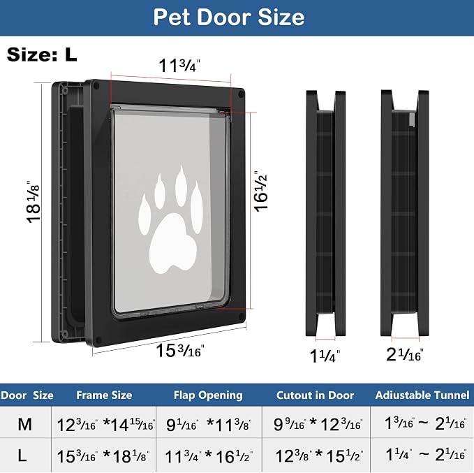 CEESC Large Dog Door for Pets Up to 100 lb, Weatherproof Pet Door for Cats and - Image 6