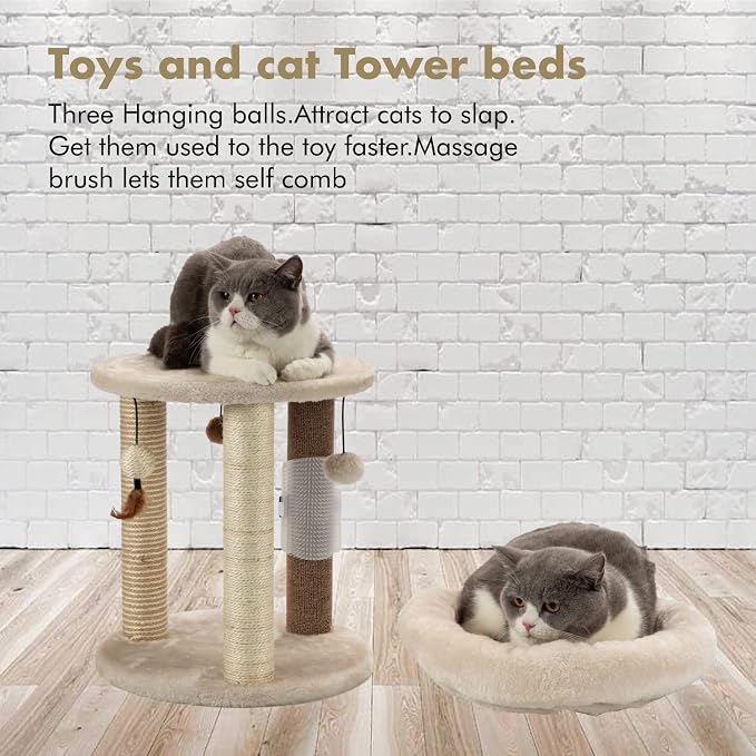 MECOOL 4in1 Small Cat Tree, Scratching Post - Image 7