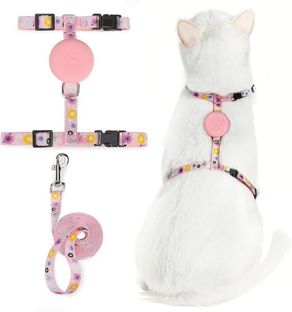 PUPTECK Adjustable Cat Harness and Leash Set Escape Proof Kitten Strap Collar by PUPTECK