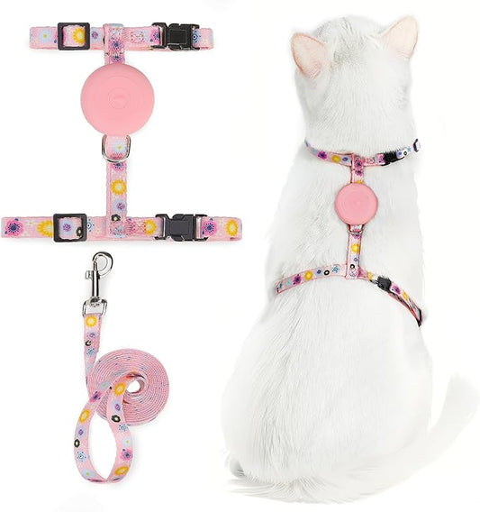 PUPTECK Adjustable Cat Harness and Leash Set Escape Proof Kitten Strap Collar by PUPTECK