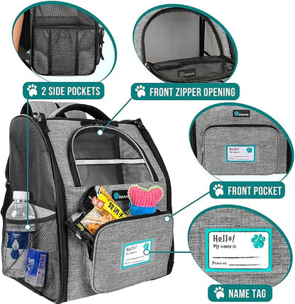 PetAmi Dog Backpack Carrier for Small Large Cat, Ventilated Pet Hiking Backpack - Image 3