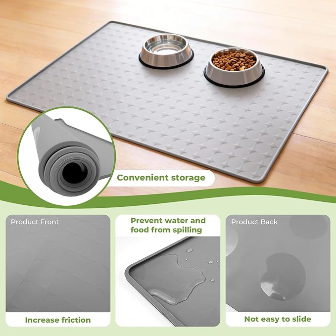 Extra Large 34x22 Inch Silicone Pet Food Mat - Image 3