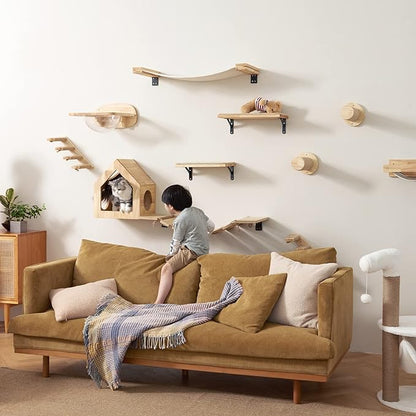 FUKUMARU Cat Wall Furniture Set, Transparent Capsule Kitten Walls Shelves - Image 8