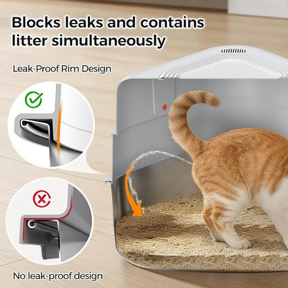 XL Stainless Steel Corner Cat Litter Box - Image 7