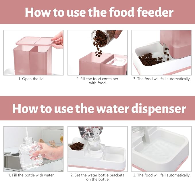 Yummy Sam Automatic Small Pet Feeder and Water Dispenser, 2 in 1 Gravity Cat - Image 5