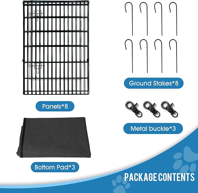 Peekaboo Pet Playpen Dog Fence Foldable Metal Dog Pen Wire Exercise Puppy Play - Image 6