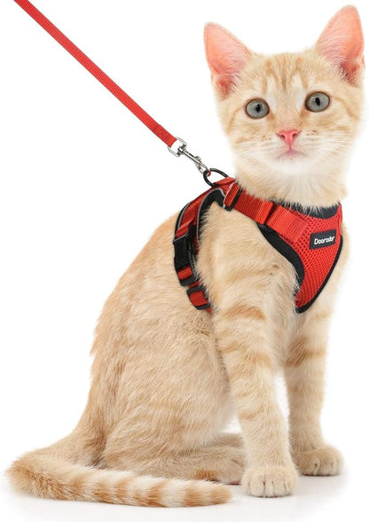 Dooradar Cat Harness and Leash Set, Escape Proof Safe Adjustable Kitten Vest by Dooradar