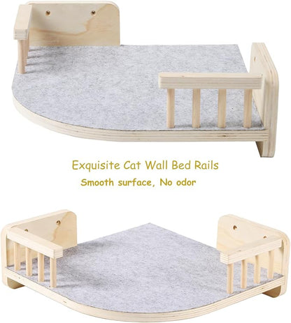 Cat Wall Shelves with 3 Steps Scratch Post, Climbing Shelf and Hammock - Image 6