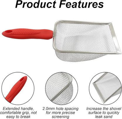 Murtenze Stainless Steel Cat Litter Scoop, Non-Stick Coated Metal Fine Sand - Image 4