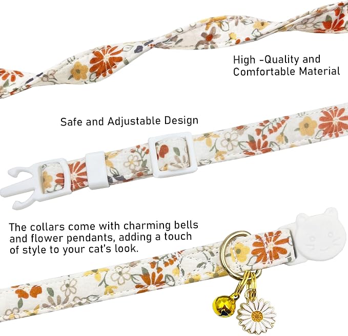 2 Pack Cotton Breakaway Cat Collars Set - Image 2