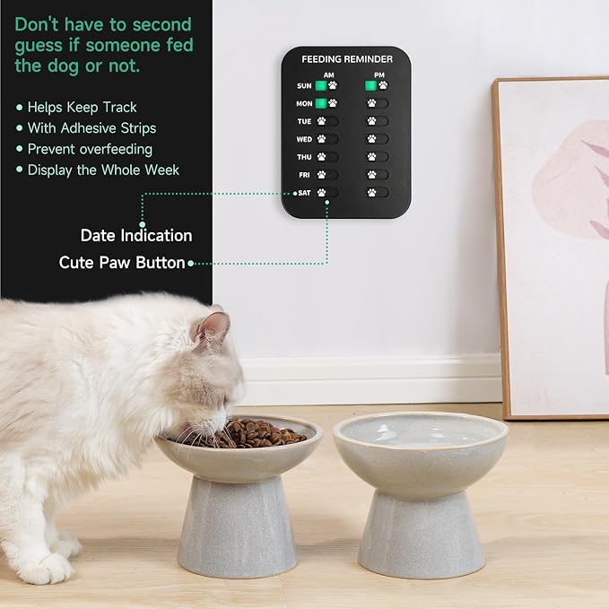 YAUYIK Dog Feeding Reminder, Magnetic Reminder Sticker, AM/PM Daily Indication - Image 2