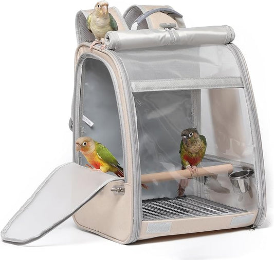 Bird Carrier Backpack, Portable Travel Bird Cage by UOOPET