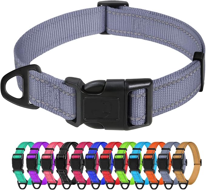 TagME Reflective Nylon Dog Collars, Adjustable Classic Pet Collar by TagME